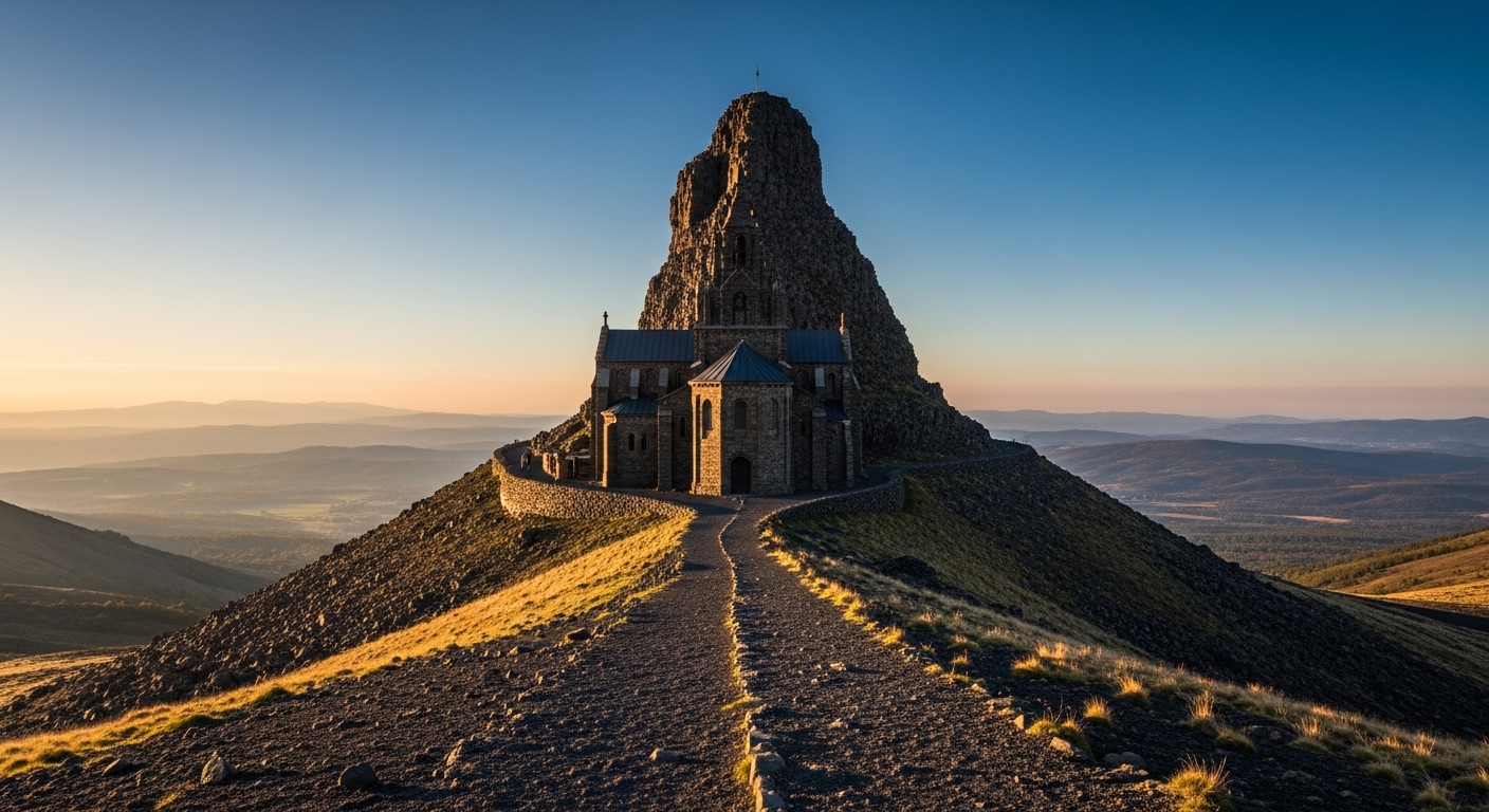Le Tour des volcans du Velay GR: hikers and trail scenery