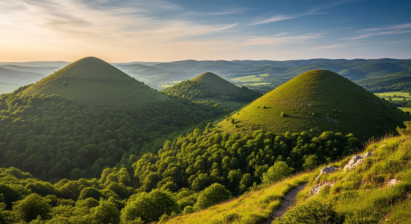 La Grande Traversée de la Haute-Loire à VTT: hikers and trail scenery