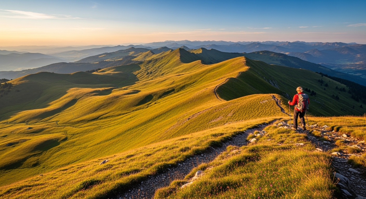 Les Grandes Échappées Vosgiennes: hikers and trail scenery