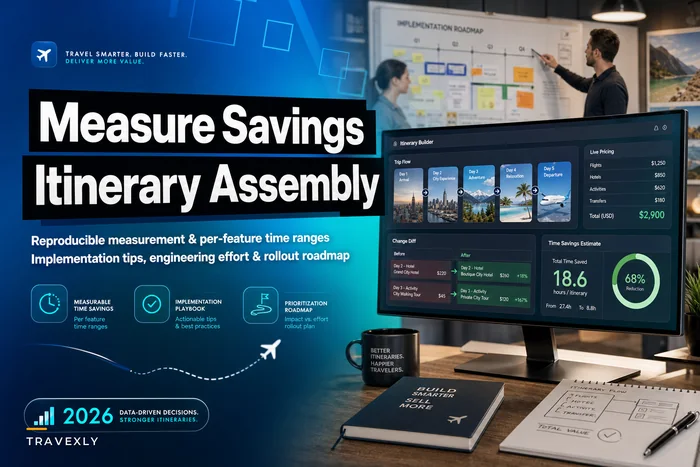 Feature-by-feature time-savings for itinerary assembly — measurable estimates, implementation tips, and prioritization roadmap