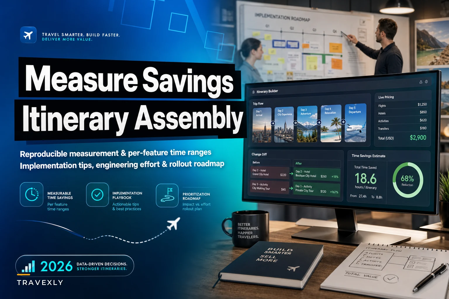 Feature-by-feature time-savings for itinerary assembly — measurable estimates, implementation tips, and prioritization roadmap