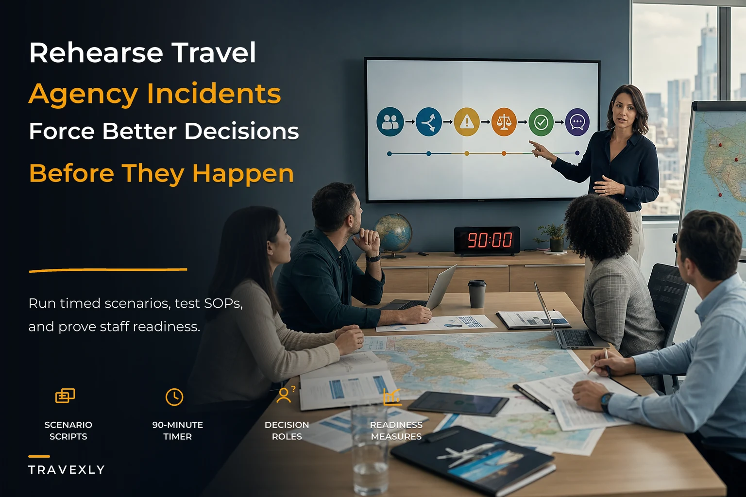 Tabletop exercises and incident simulations for travel agencies