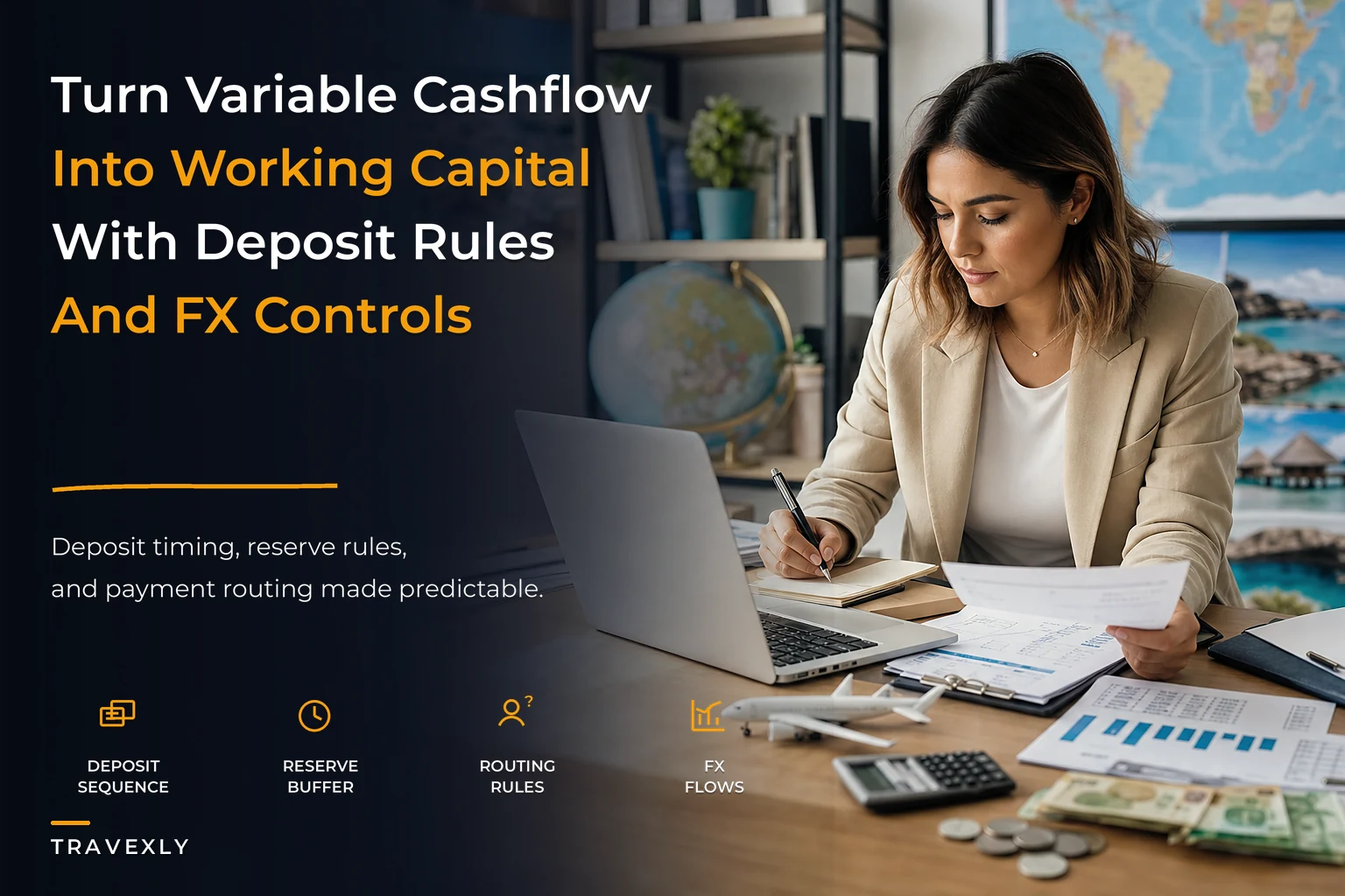 Turn variable cashflow into predictable working capital: operational rules, deposit sequencing and FX playbooks for travel agencies