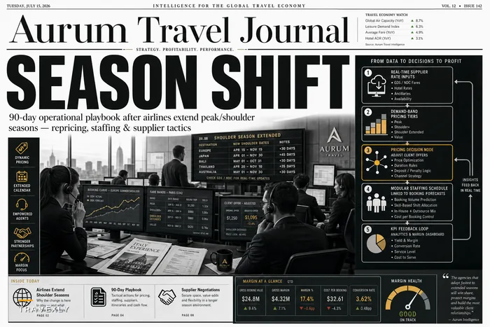 When Shoulder Season Becomes Year‑Round: How Travel Agencies Should Rework Pricing, Staffing and Itineraries