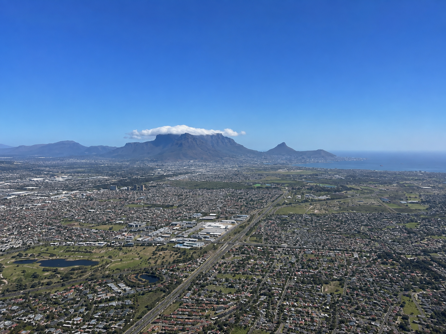 A view of Bellville, a town in the Western Cape province