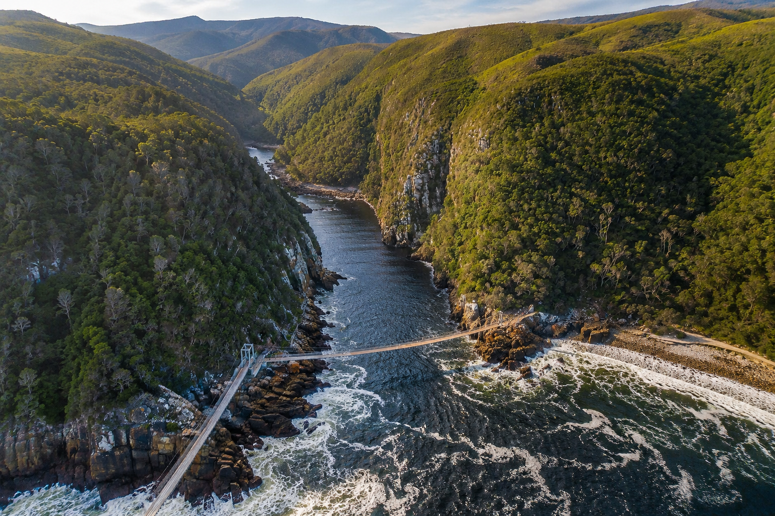 A view of Storms River, a town in the Eastern Cape province