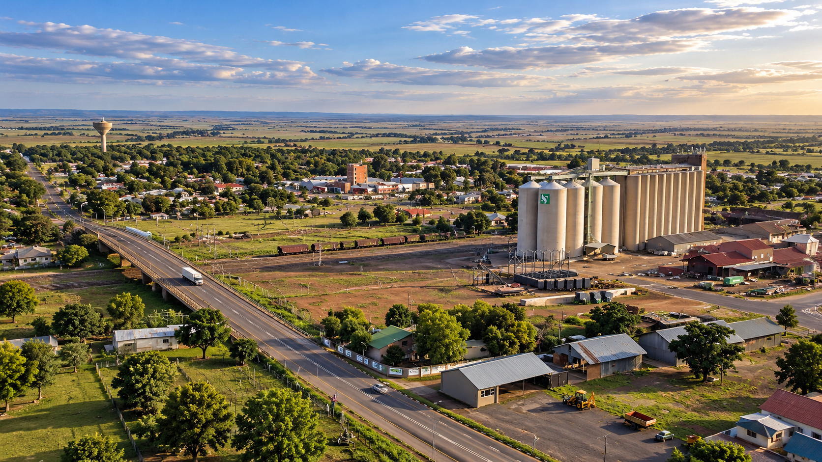A view of Bloemhof, a town in the North West province