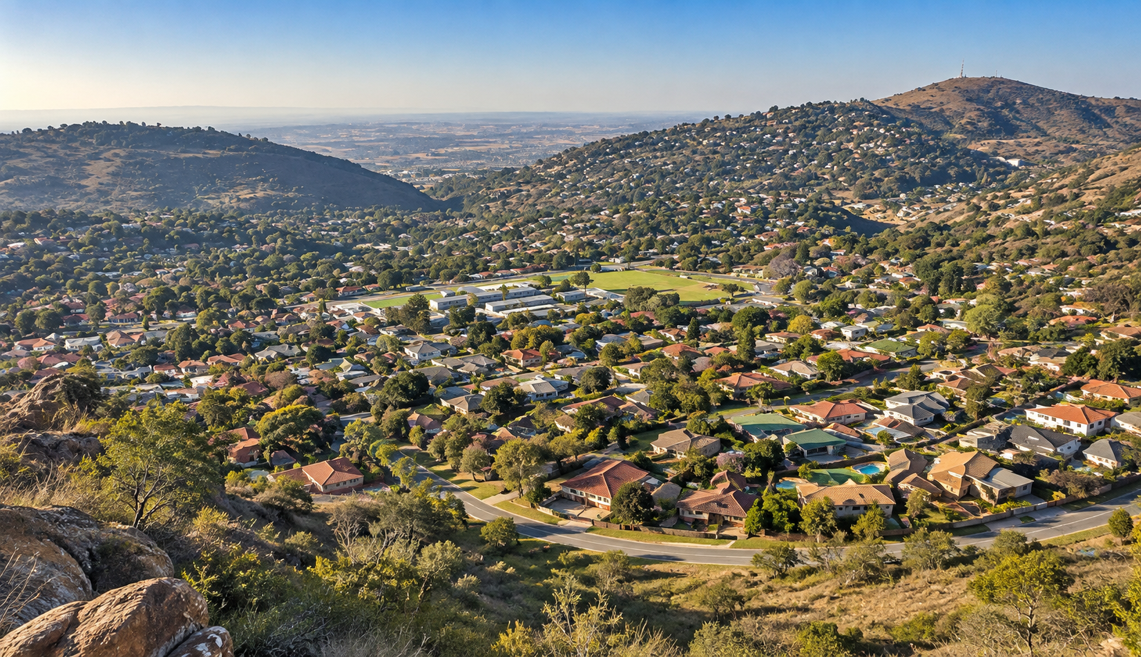 A view of Roodepoort, a town in the Gauteng province