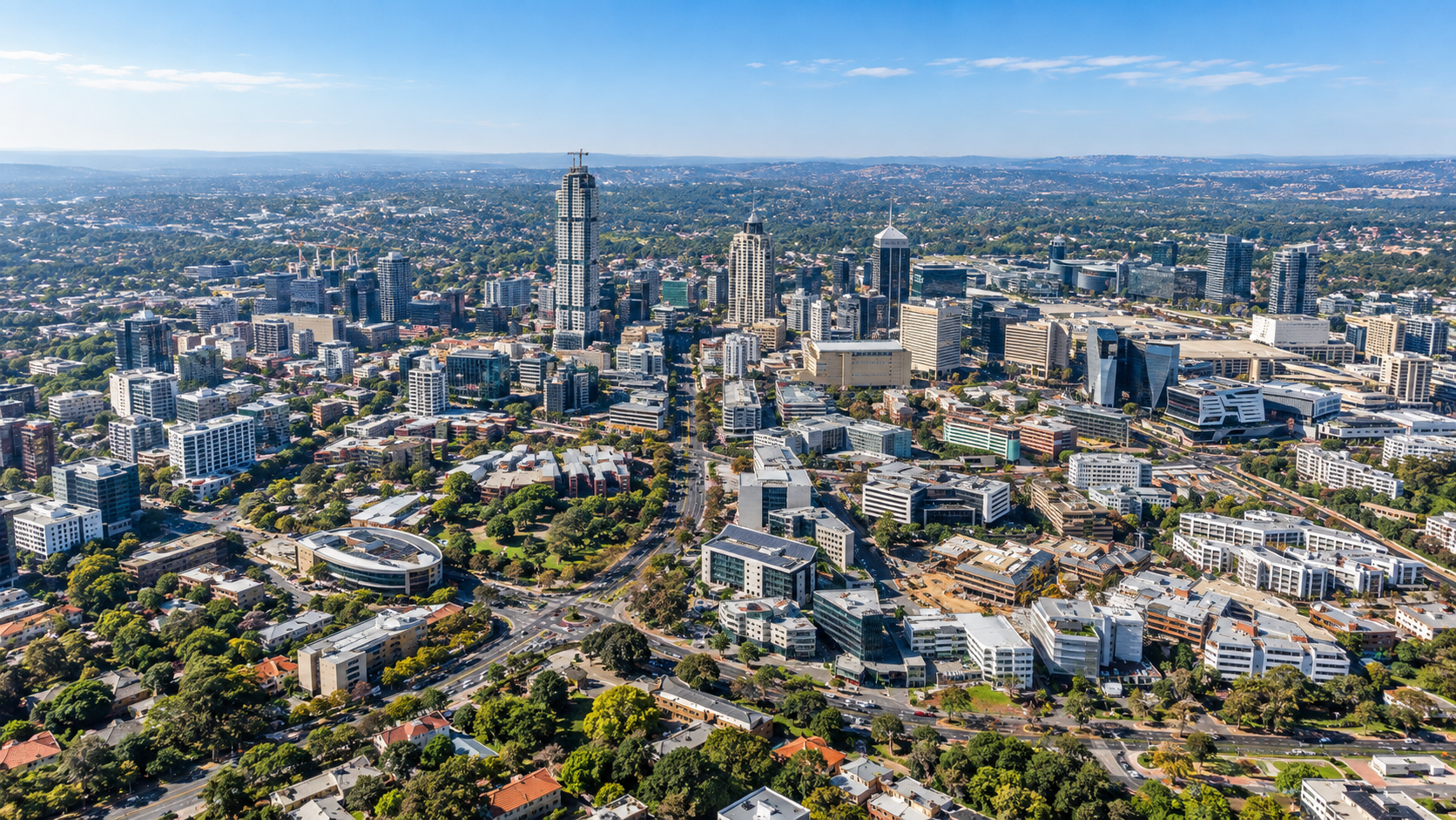 A view of Sandton, a town in the Gauteng province