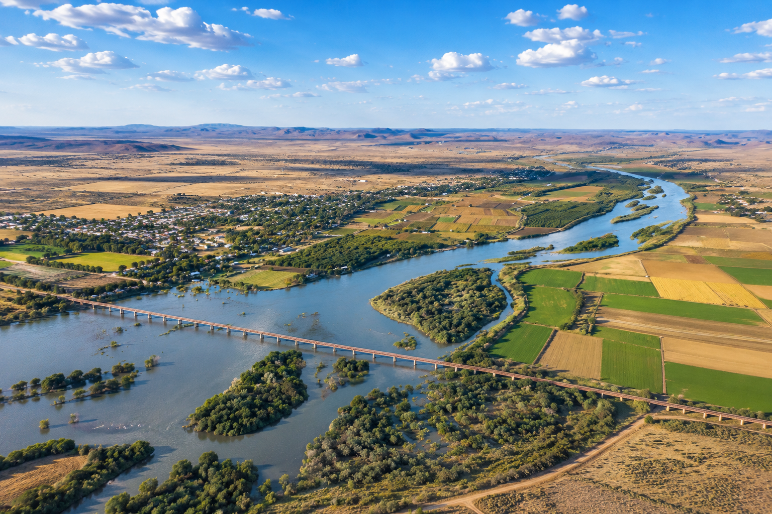 A view of Upington, a town in the Northern Cape province