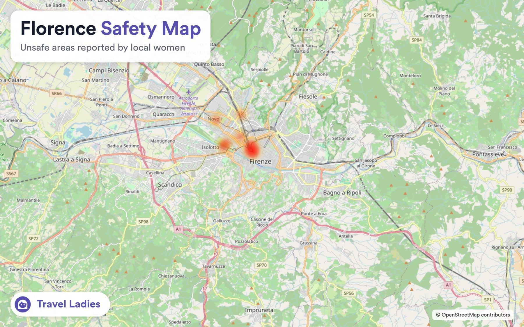 Florence safety map: unsafe areas reported by local women