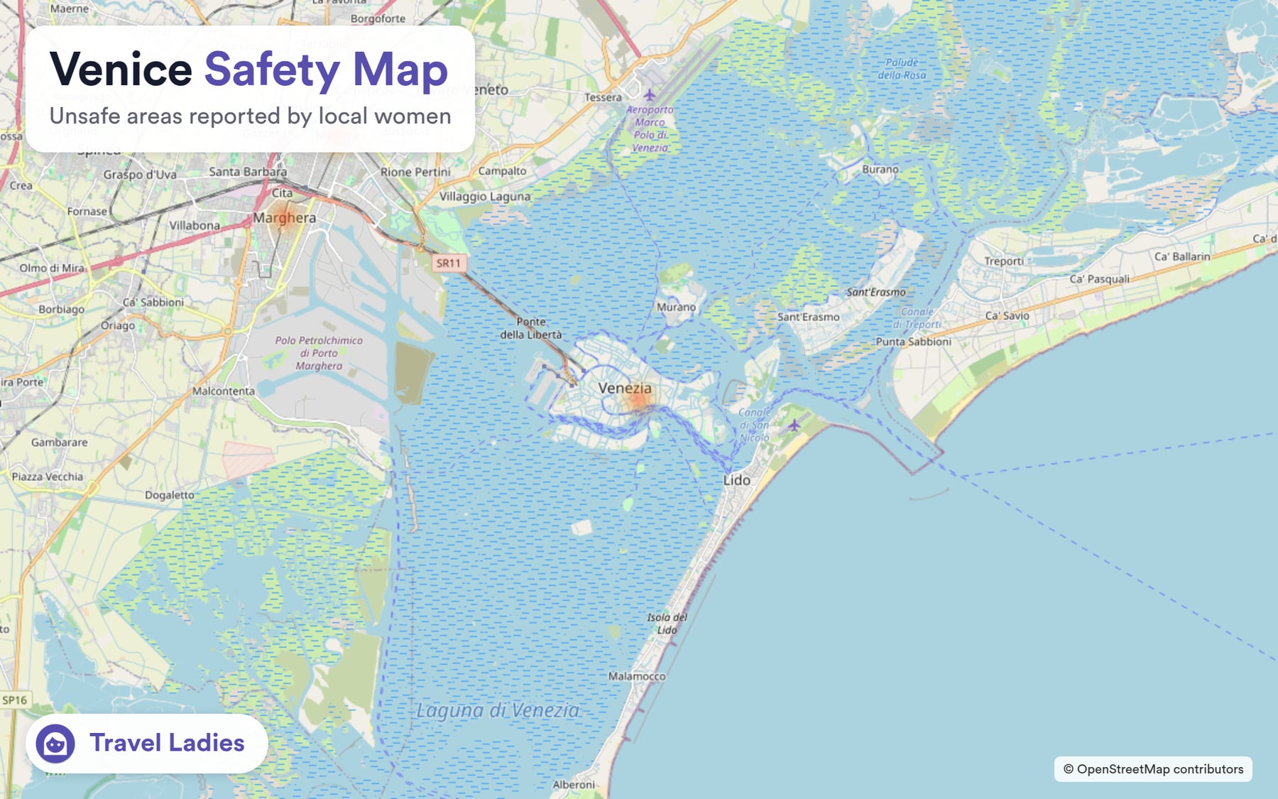 Venice safety map: unsafe areas reported by local women