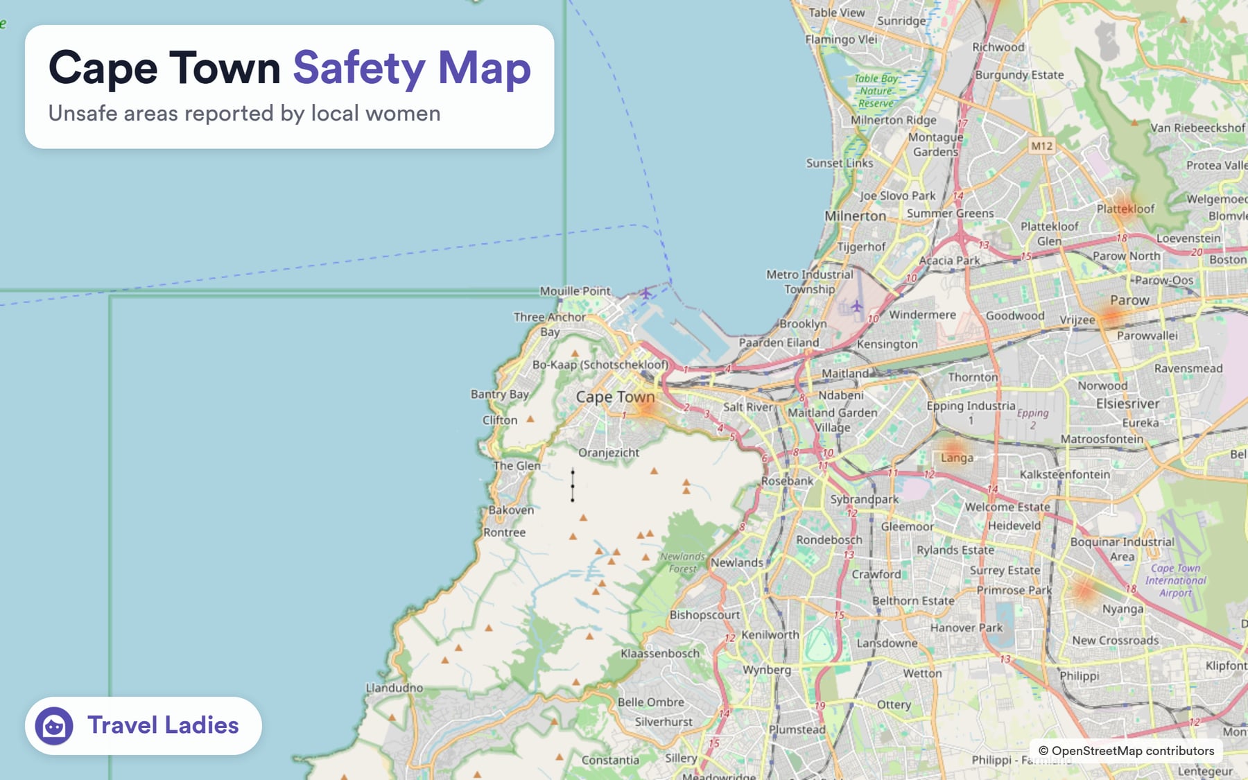 Cape Town safety map: unsafe areas reported by local women