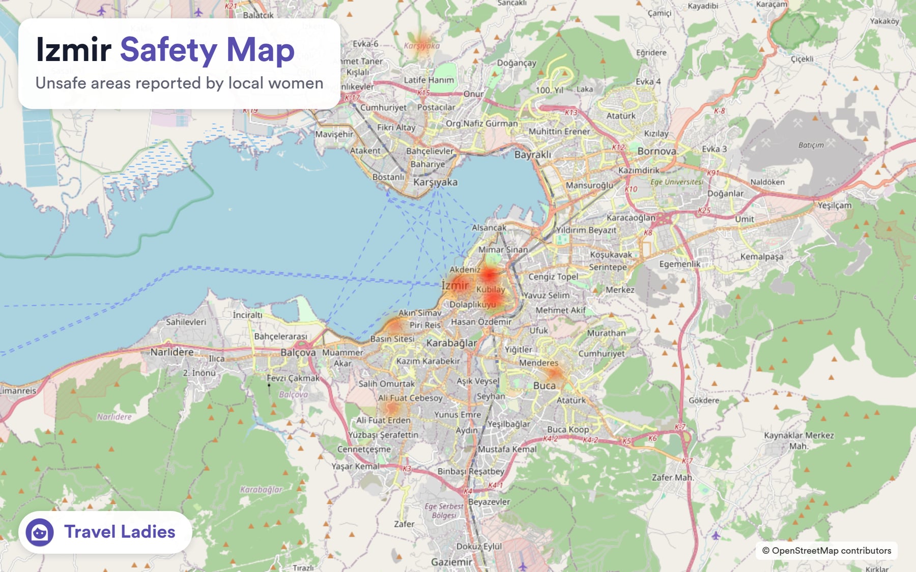 Izmir safety map: unsafe areas reported by local women
