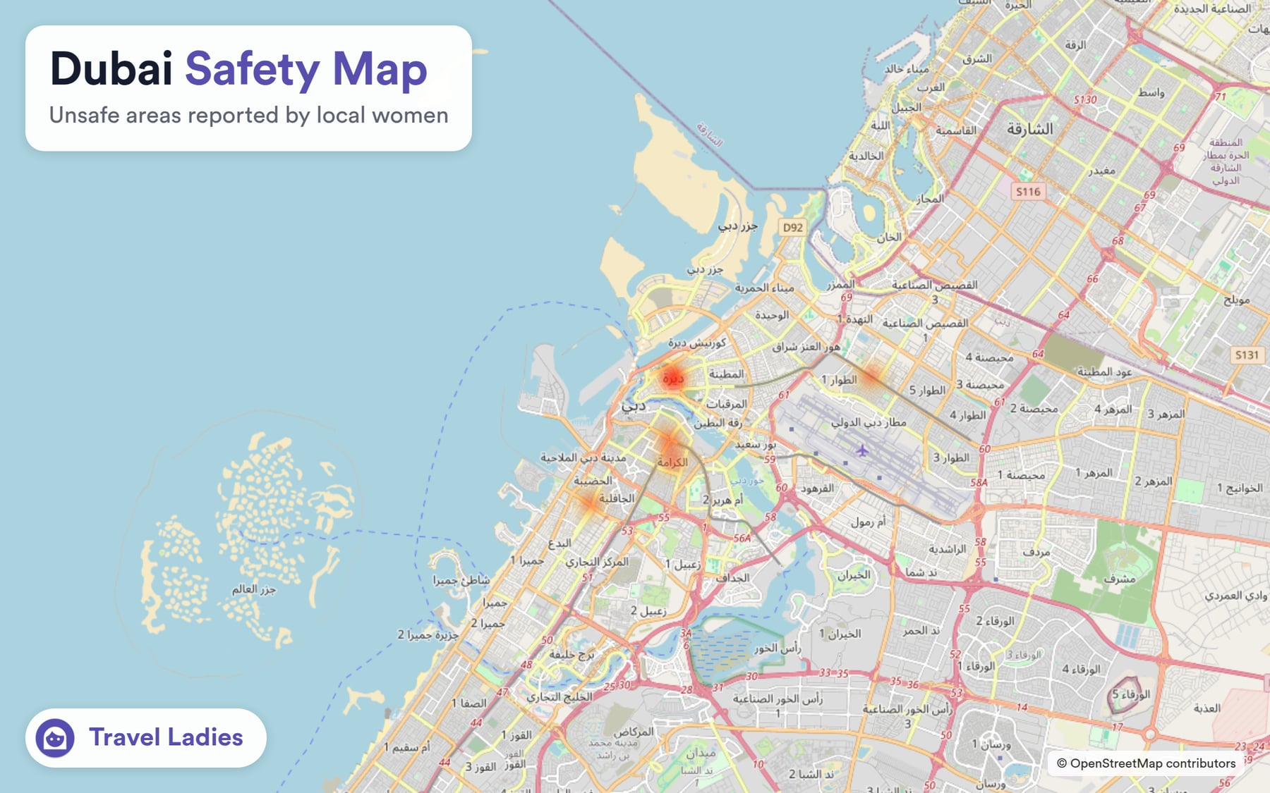 Dubai safety map: unsafe areas reported by local women