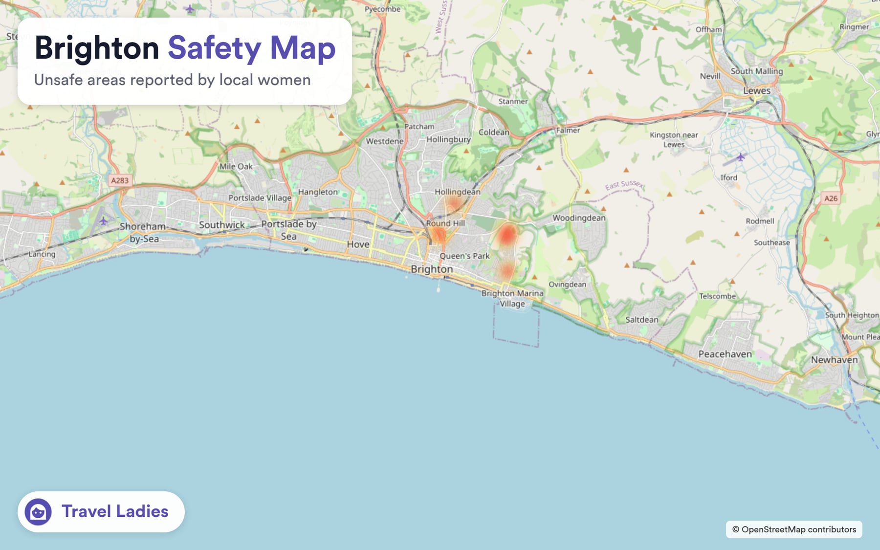 Brighton safety map: unsafe areas reported by local women