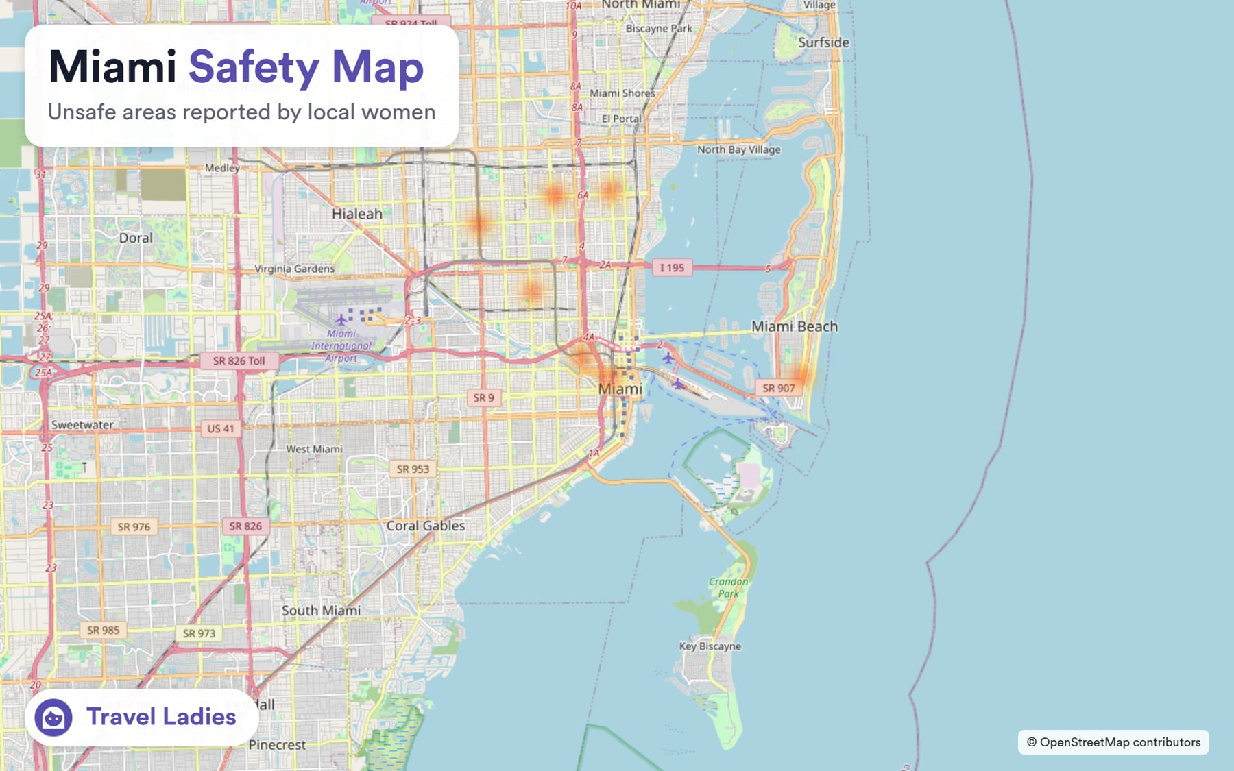 Miami safety map: unsafe areas reported by local women