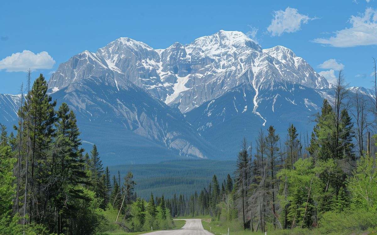 Canadian Rockies Road Mountain Scenery