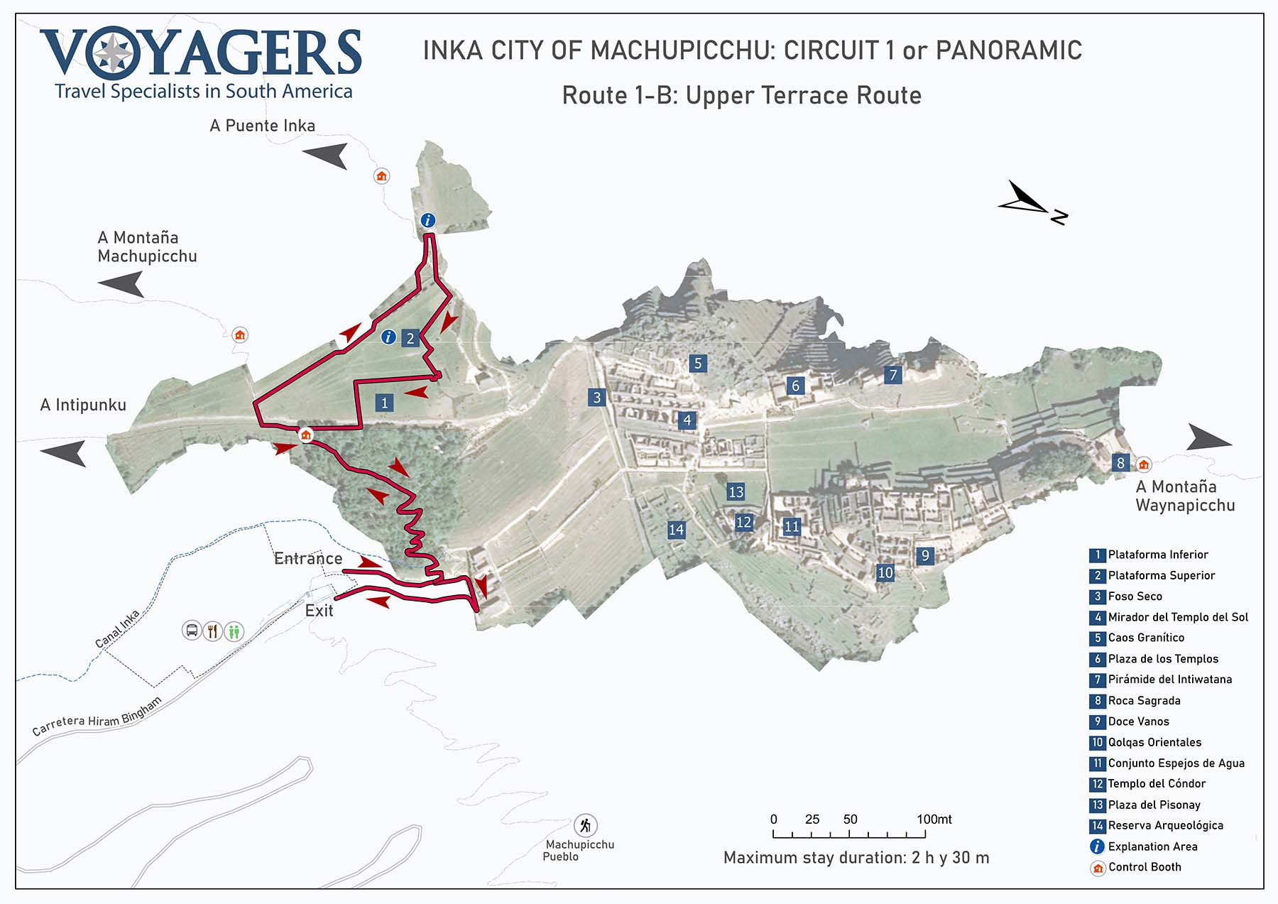 Inka city of Machupicchu: Circuit 2 or Panoramic | Route 1-B: Upper Terrace Route