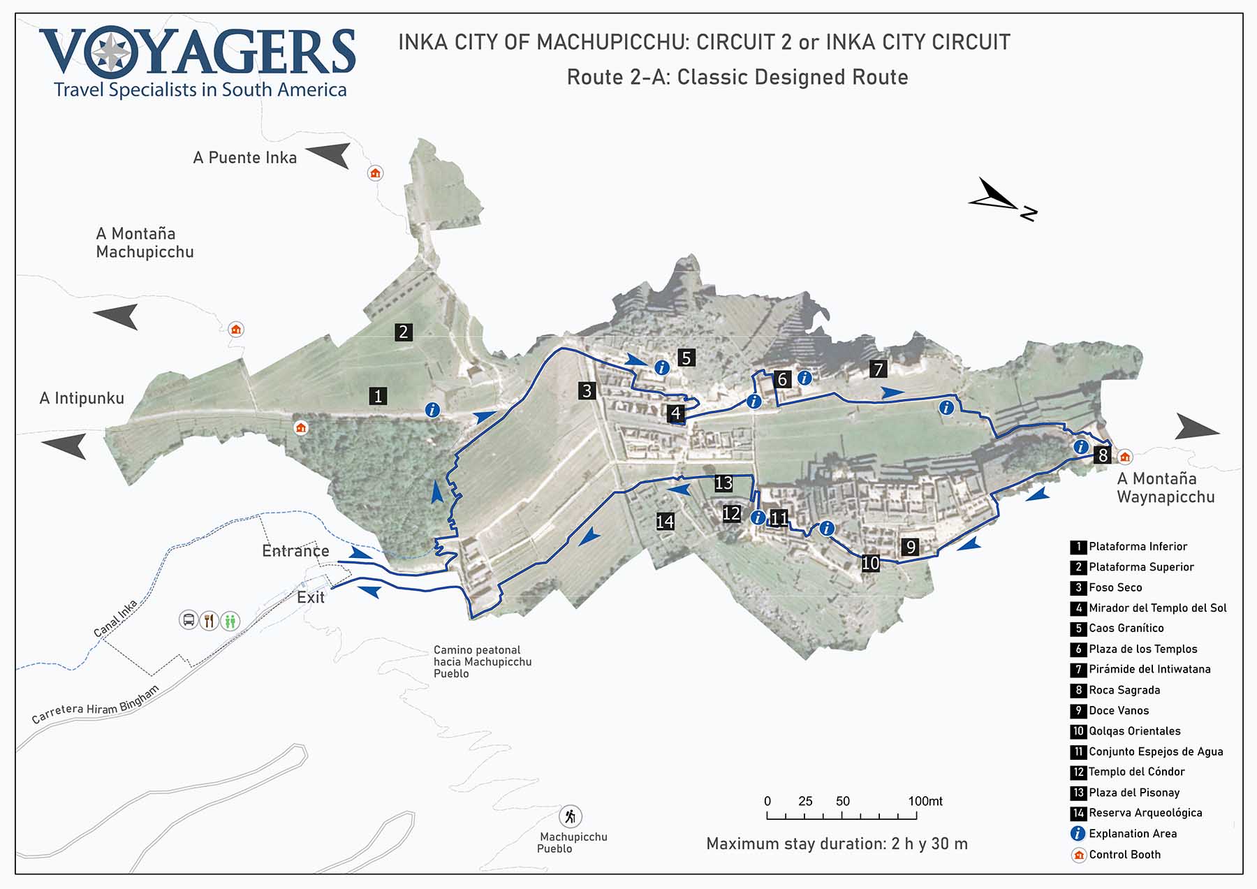 Inka city of Machupicchu: Circuit 2 or La Llaqta Circuit | Route 2-A: Classic Designed Route