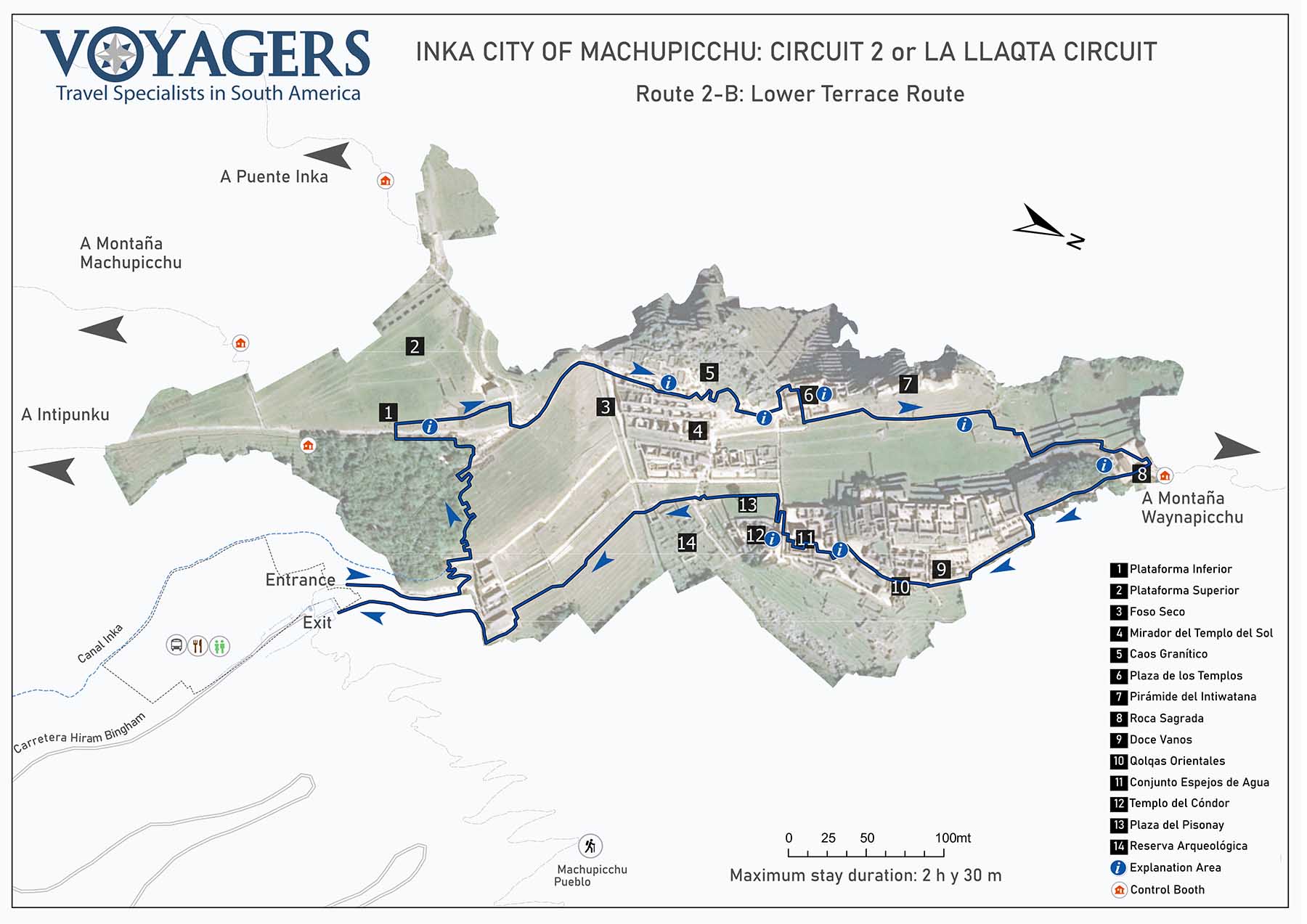 Inka city of Machupicchu: Circuit 2 or La Llaqta Circuit | Route 2-B: Lower Terrace Route