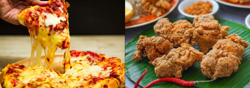 Pizza - Fried Chicken - Chile