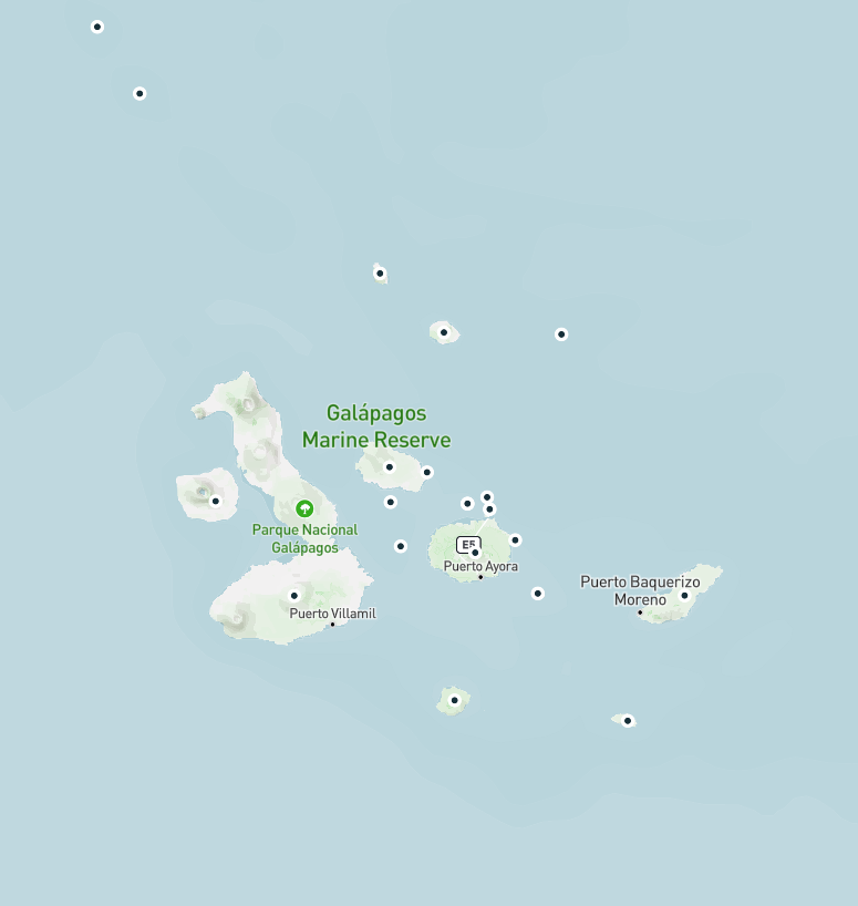 Galapagos Eastern Islands 8 day  cruise Itinerary on board Ocean Spray | Galapagos Map