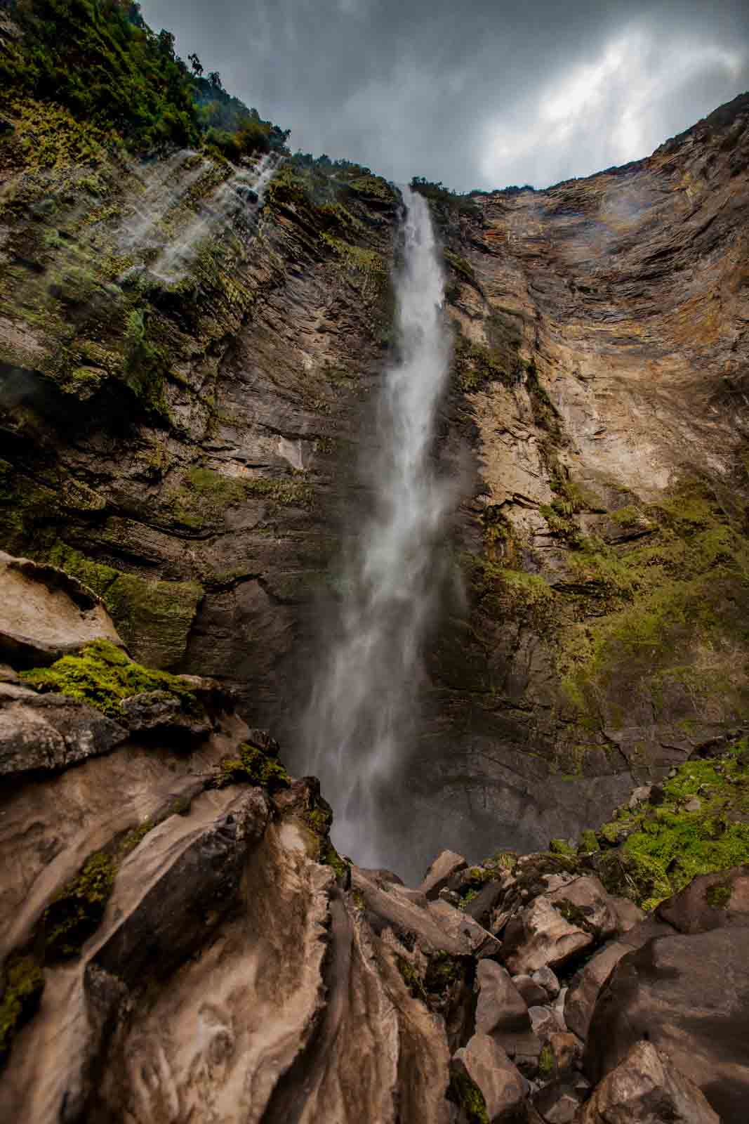 Gocta Waterfall in rainy season