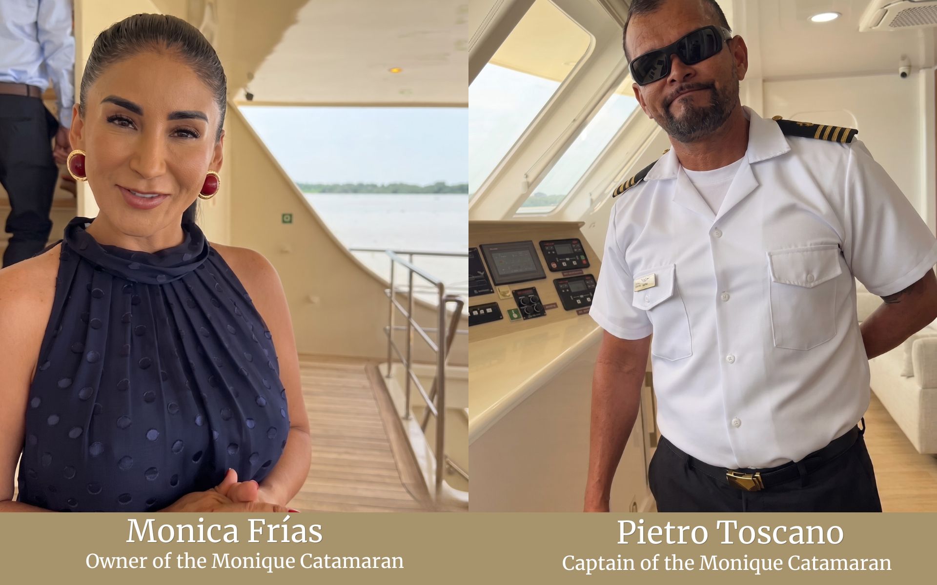 Monica Frias (Owner) & Pietro Toscano (Captain) | Monique Catamaran | Galapagos Cruise | South America