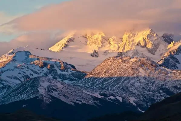 Sunset on peaks seen from Chacabuco Valley | Patagonia | Chile