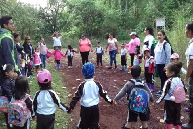 Children connecting with nature in Galapagos