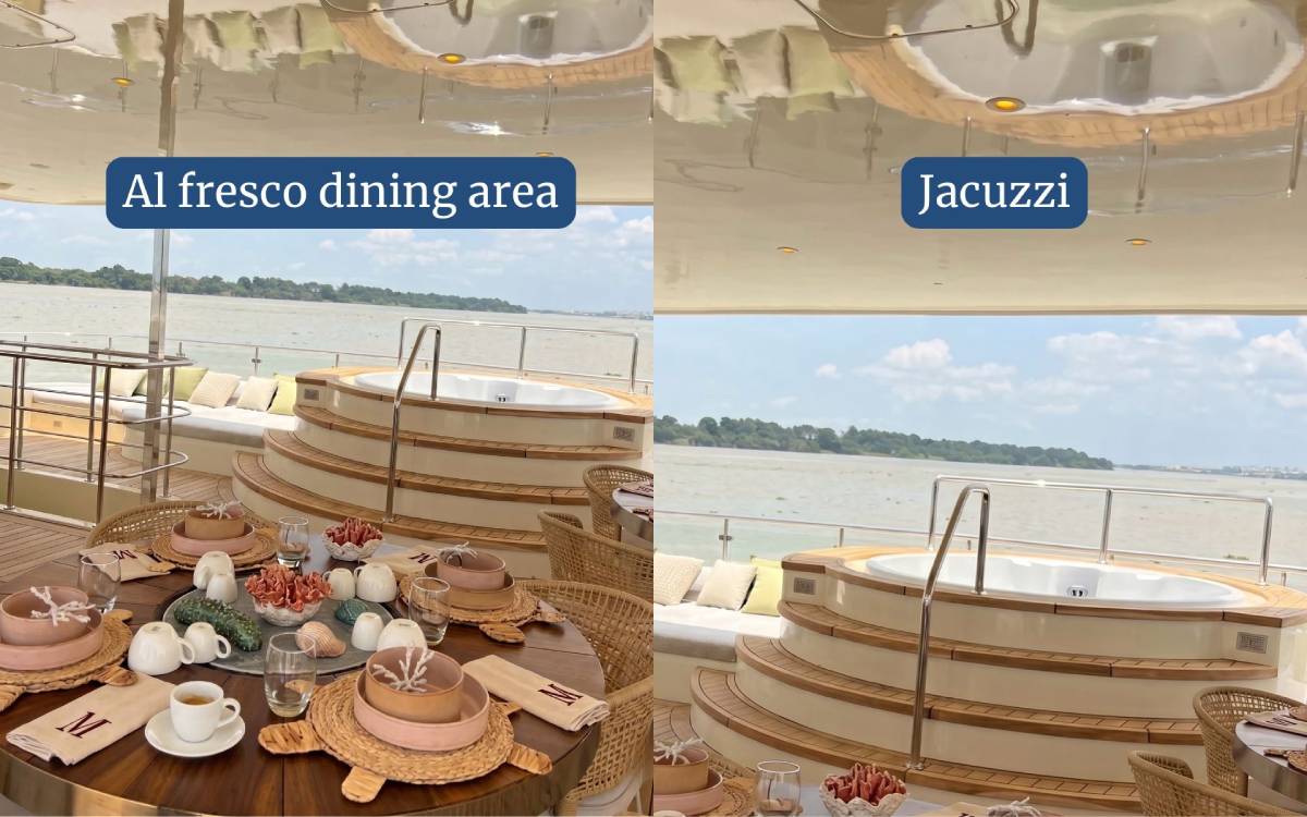 Al fresco dining area & Jacuzzi | Monique Catamaran | Galapagos Cruise | South America