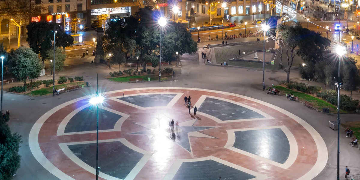 Plaça Catalunya y las dos Ramblas