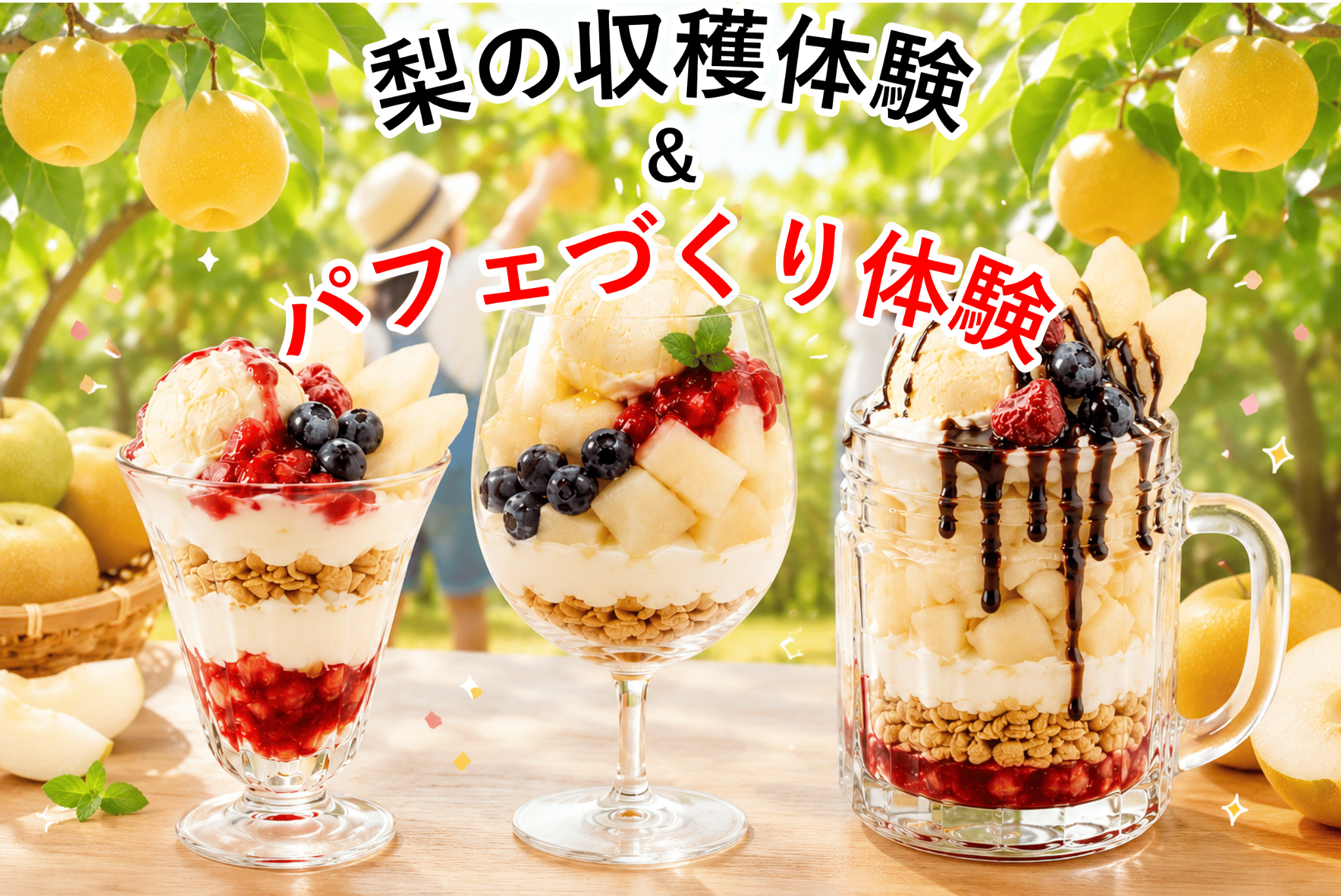 梨の収穫＆パフェづくり体験