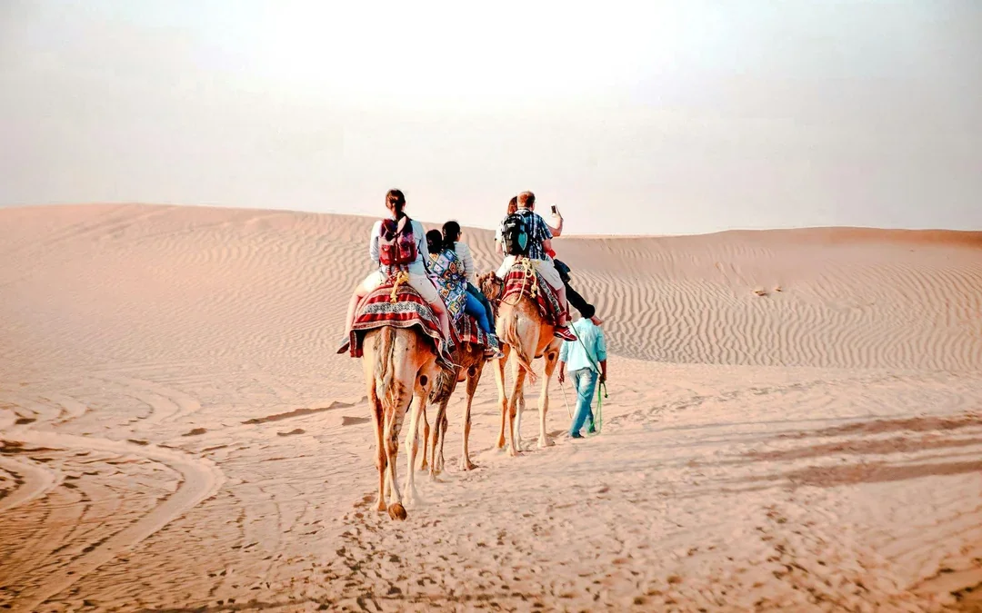 Abu Dhabi Morning Desert Safari with Camel Ride, Dune Bashing & Sandboarding Image 1
