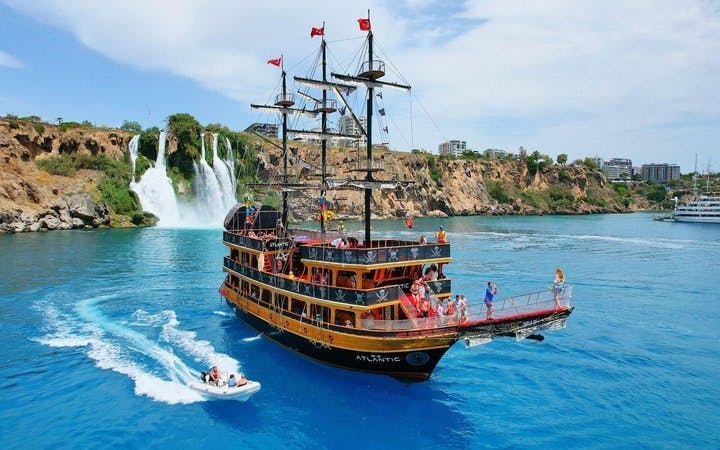 Antalya Pirate-Themed Boat Cruise with Foam Party, DJ, Lower Duden Waterfall Visit, Lunch, and Hotel Transfers Image 5
