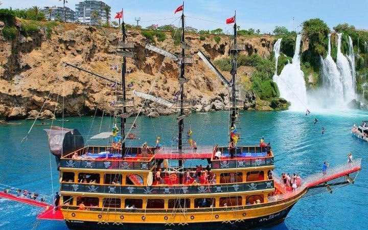 Antalya Pirate-Themed Boat Cruise with Foam Party, DJ, Lower Duden Waterfall Visit, Lunch, and Hotel Transfers Image 10