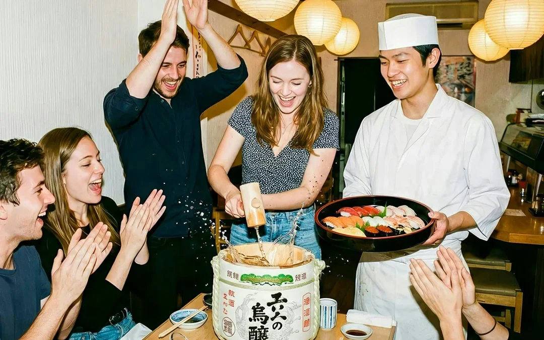 Asakusa Tokyo Sushi Making Class : Sake Ceremony & Whisk Matcha Image 1