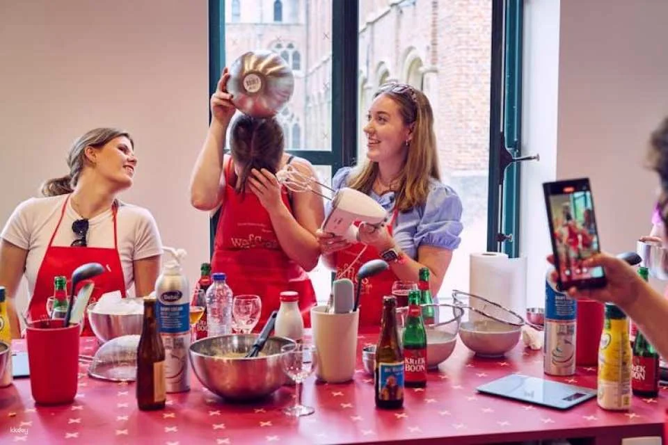 Belgian waffle making workshop and beer tasting in Ghent