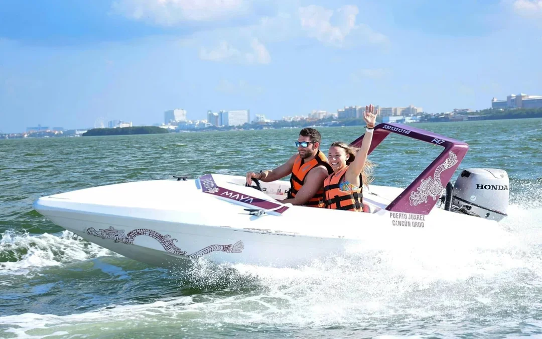Cancun Jungle Speedboat Tour with Snorkeling & Mayan Snack Image 1