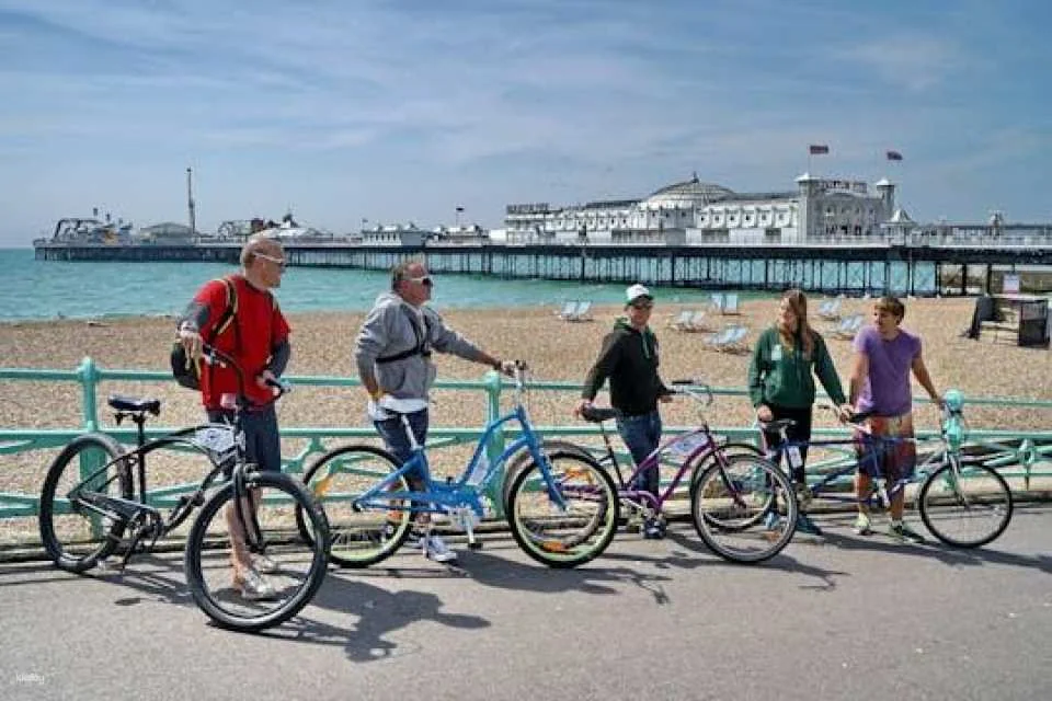 Cycle along the beachfront with Brighton Beach Bikes hire