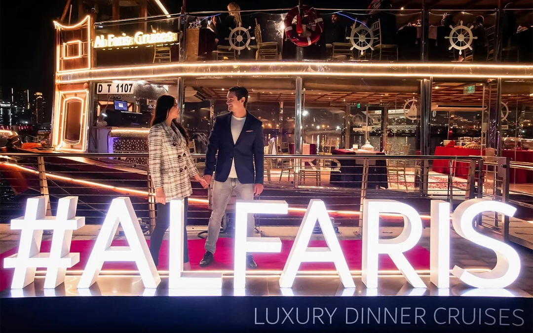 Dine & Dazzle Evening Package: Dubai Canal Dinner Cruise with Unlimited Drinks + La Perle Show Image 2
