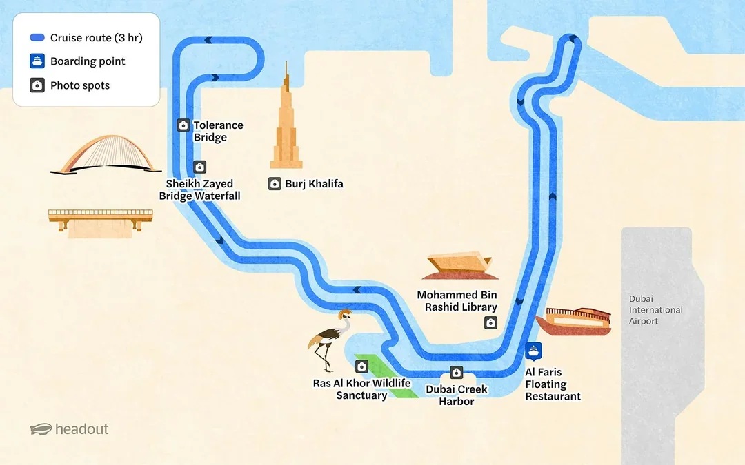 Dine & Dazzle Evening Package: Dubai Canal Dinner Cruise with Unlimited Drinks + La Perle Show Image 3
