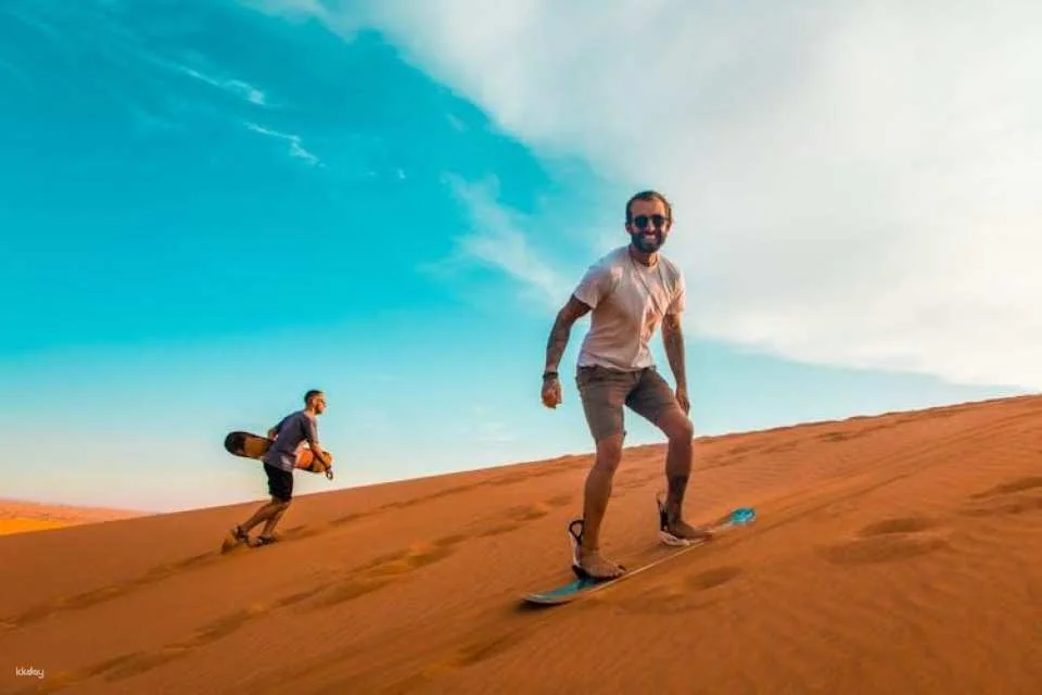 Double quad ride in Dubai Desert with sandboarding, camel ride and BBQ