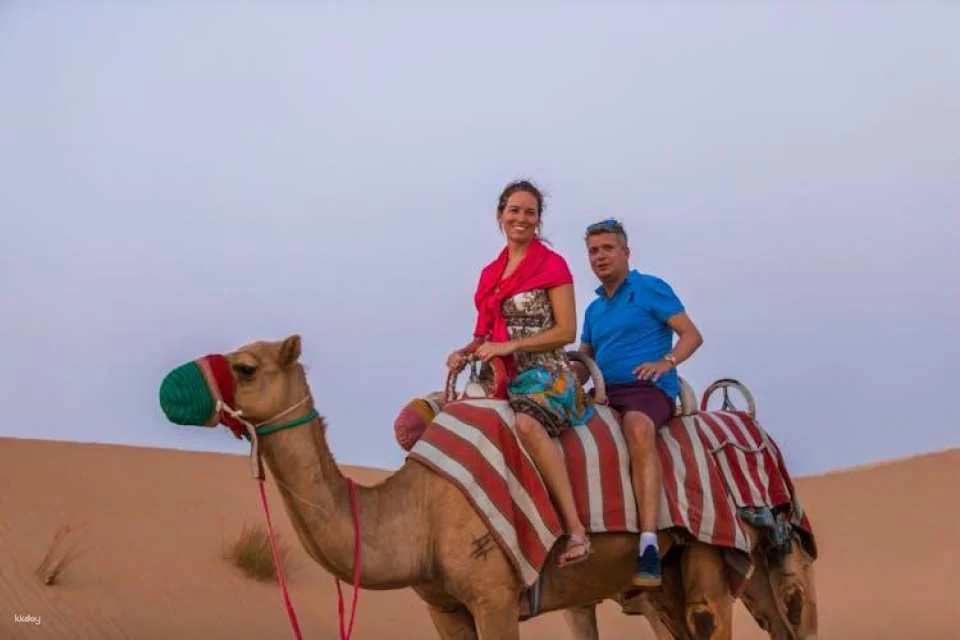 Double quad ride in Dubai Desert with sandboarding, camel ride and BBQ