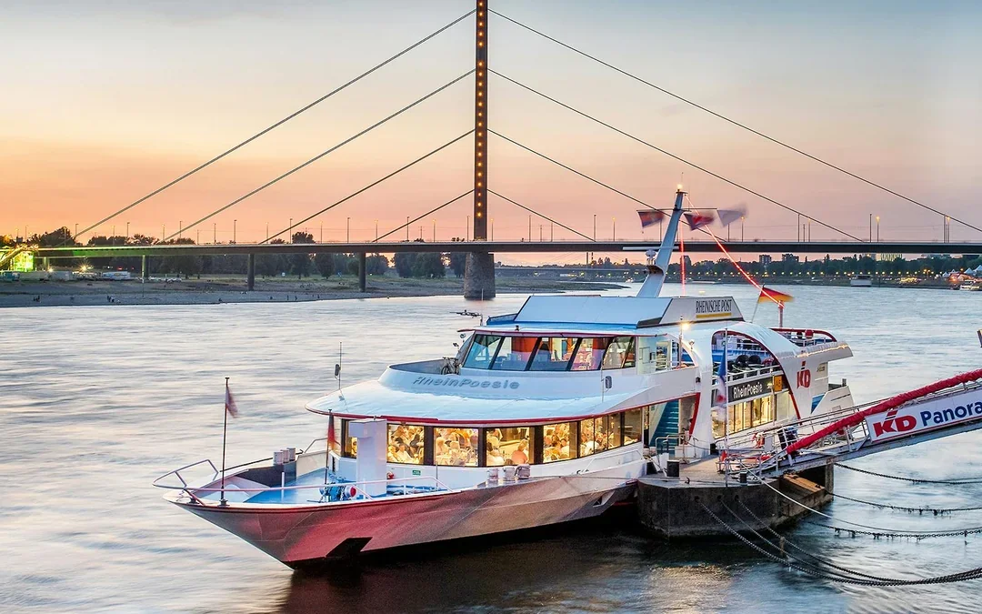 Dusseldorf Rhine River Evening Panorama Cruise with Live DJ Image 1