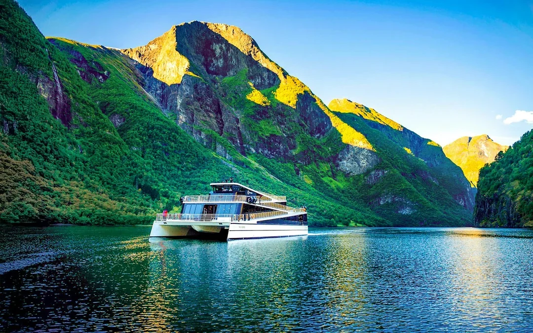 From Bergen: Guided Day Tour of Flåm & Stegastein Viewpoint with Nærøyfjord Cruise Image 1