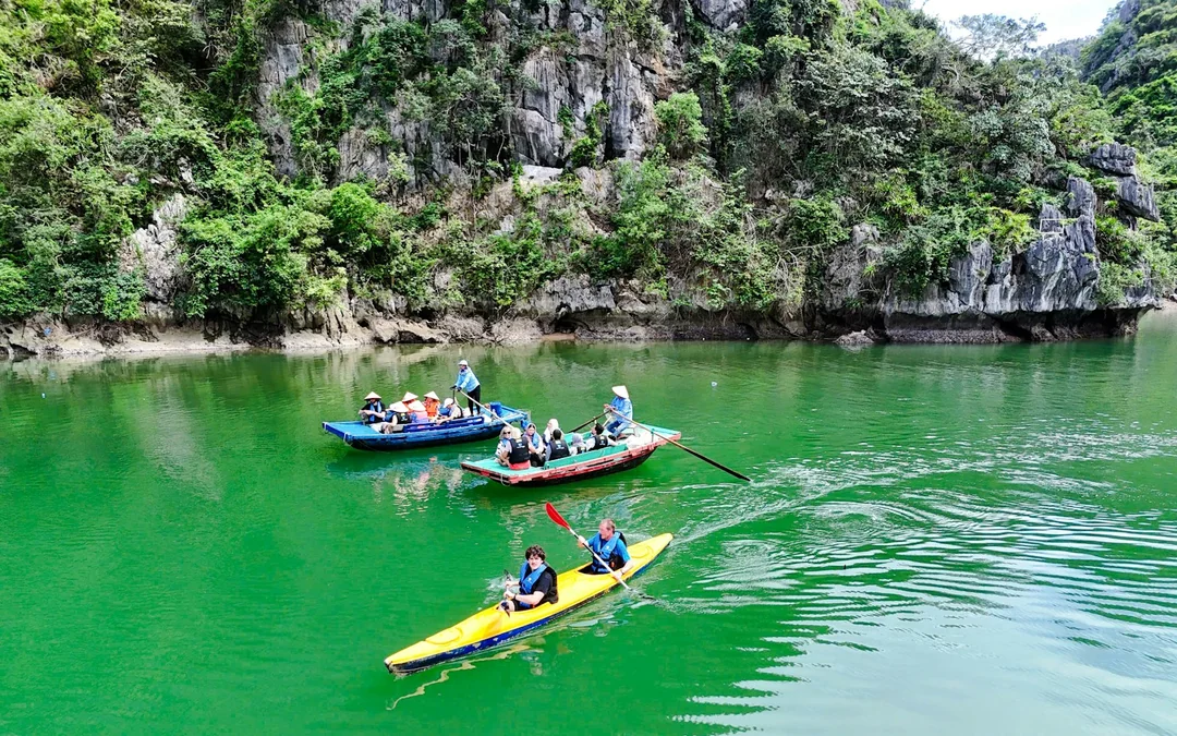 From Cat Ba Island: Lan Ha Bay Catamaran Cruise with Kayaking and Viet Hai Village Cycling Image 3