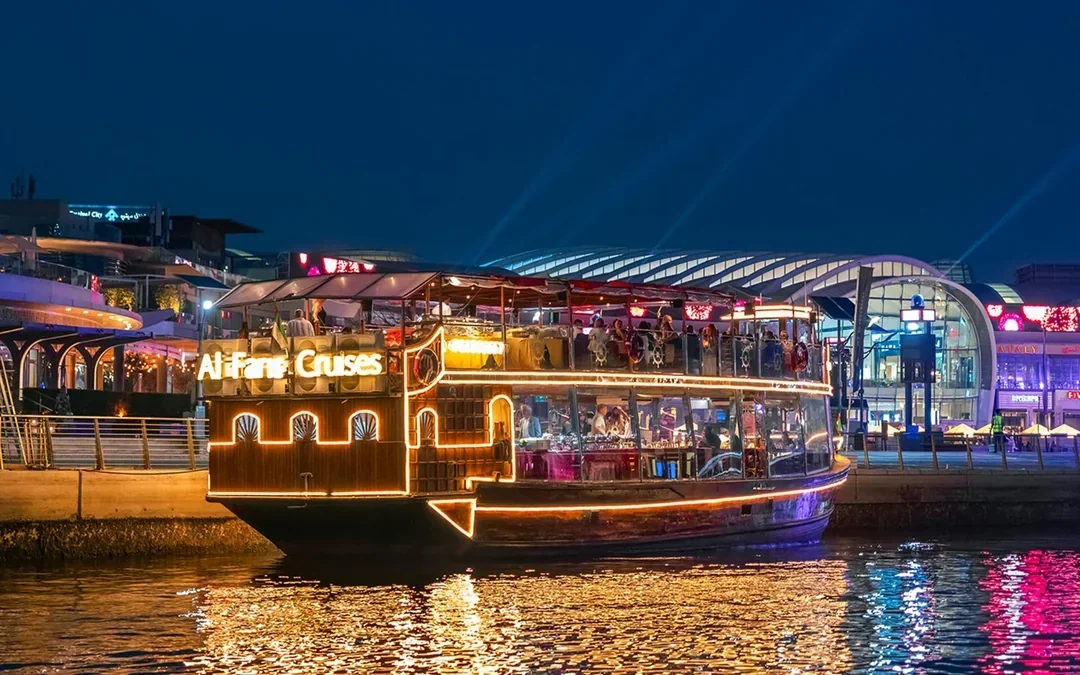 From Dubai Canal: 2-Hour Luxury Dhow Dinner Cruise with Dinner & Unlimited Drinks Image 1