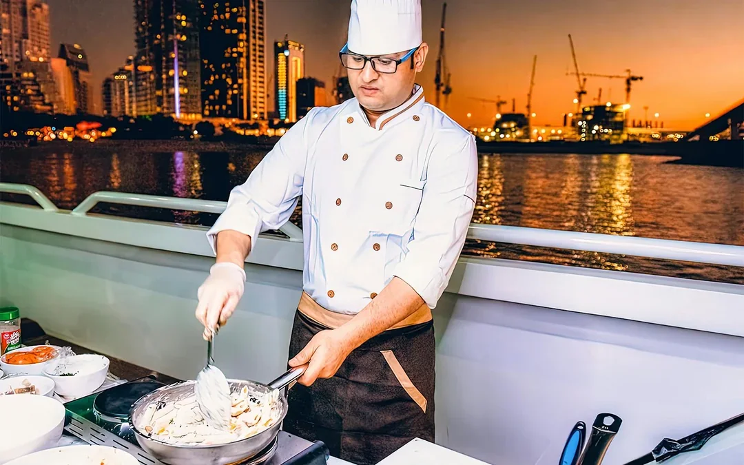 From Dubai Marina: Lotus Mega Yacht Dinner Cruise with Live DJ & Unlimited Drinks Image 5